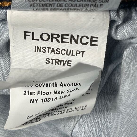 DL1961 Premium Denim Florence Instasculpt Skinny Jeans Strive Blue Frayed HEMMED - Picture 10 of 16